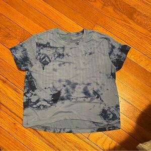 Tie dye lululemon cropped running top